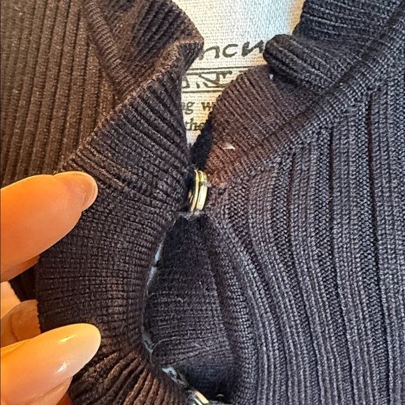 Mable Ribbed Black Ruffle-Trim Cardigan - Picture 6 of 10